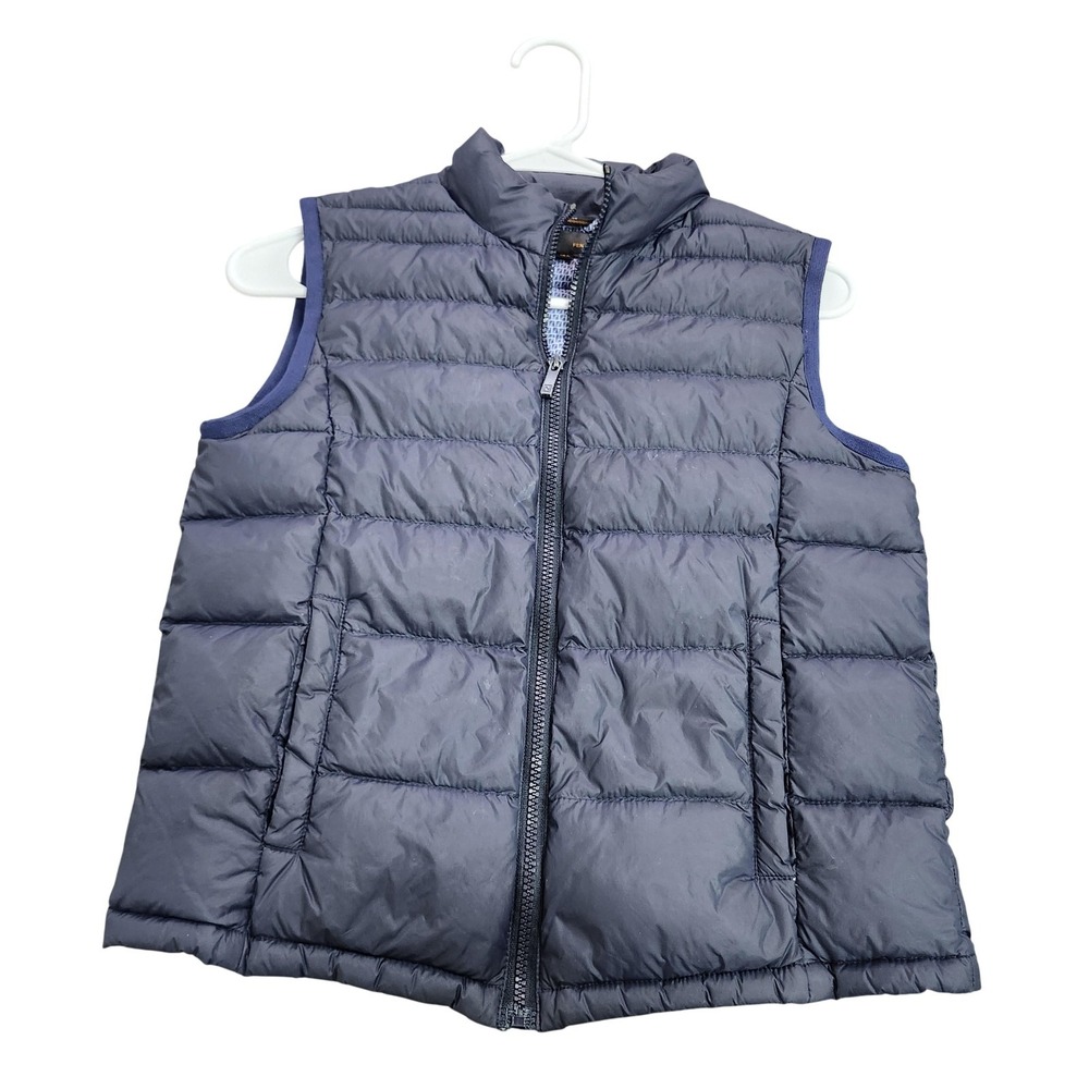 Fendi Boys Navy Blue Quilted Puffer Vest Monogram Lining Size 10A 12541